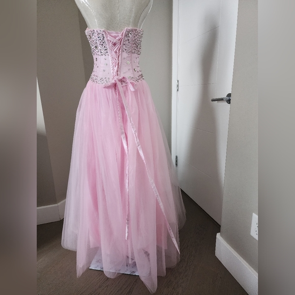 NWT Grace Karin Ball Gown A Line Dress Pink with Rhinestones - Picture 3 of 6